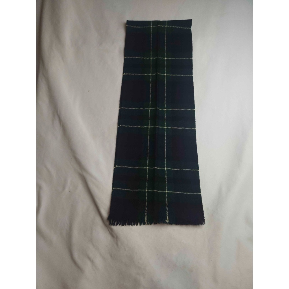Glen Lossie Scarf Unisex Plaid Tartan Green Navy Wool Made In Scotland Winter